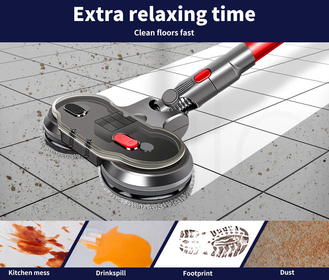 Langshi 2-in-1 Electric Mop Head Attachment for Dyson V7, V8, V10, V11