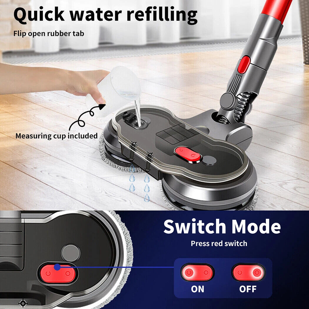 Langshi 2-in-1 Electric Mop Head Attachment for Dyson V7, V8, V10, V11